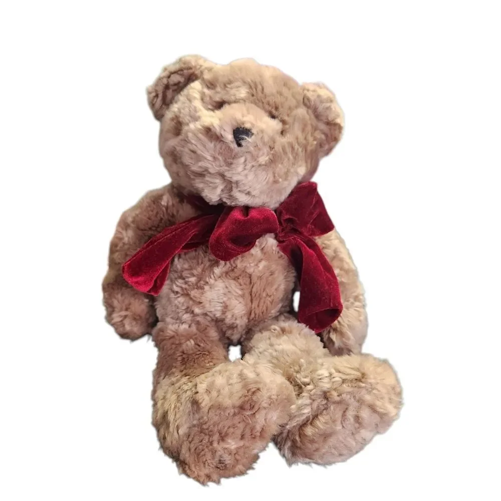 Vintage Teddy Bear with Velvet Bow